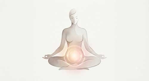 Representación artística del equilibrio energético en la zona pélvica